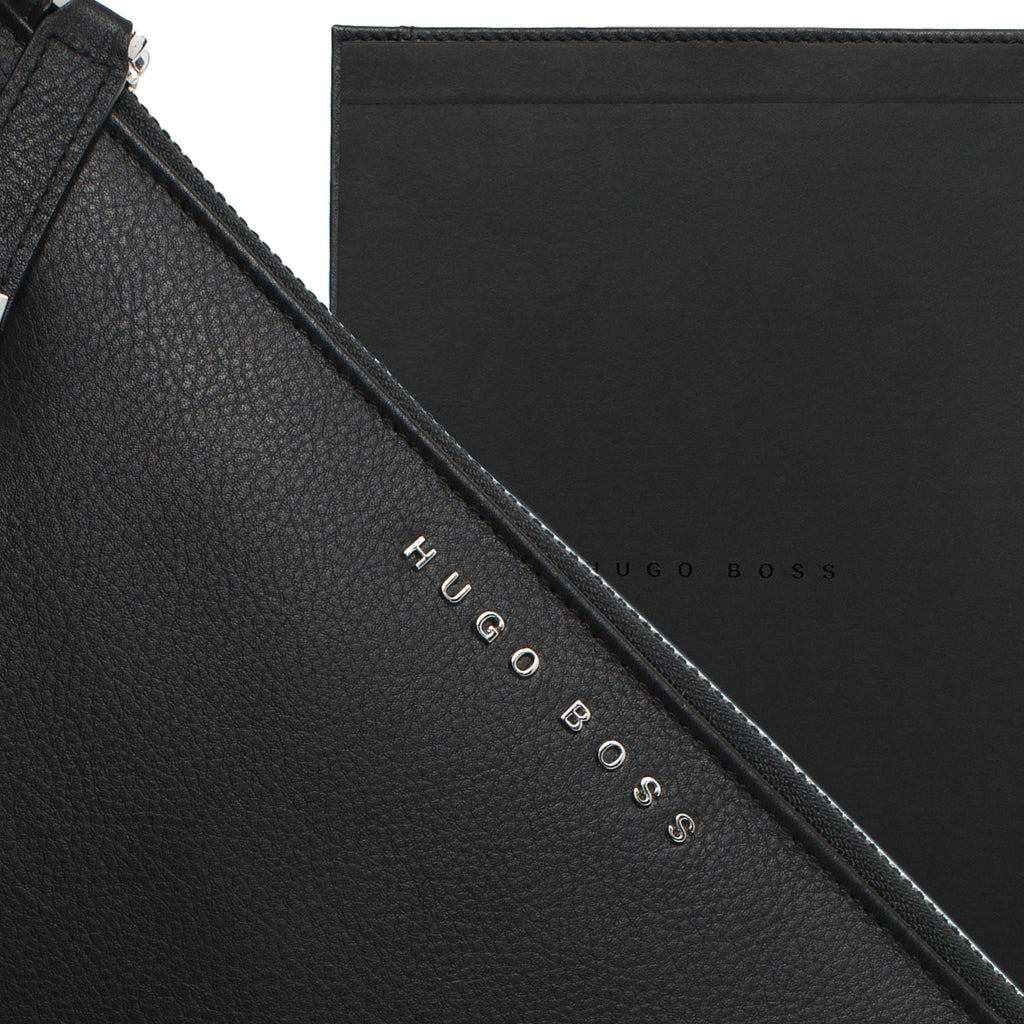 Luxury conference folders for Hugo Boss black A5 zipped Storyline 