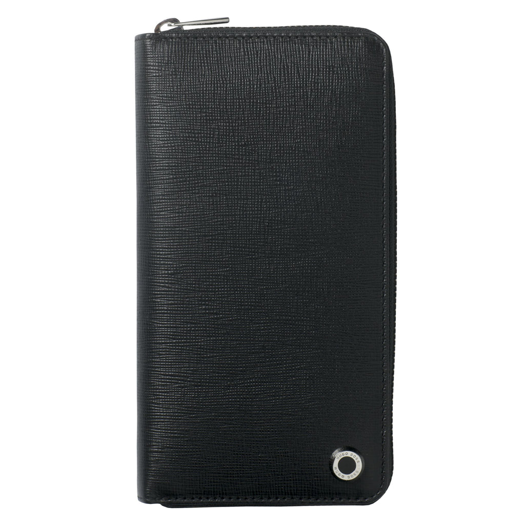 HUGO BOSS Black Leather Long zipped folder Tradition | Gift for HIM 