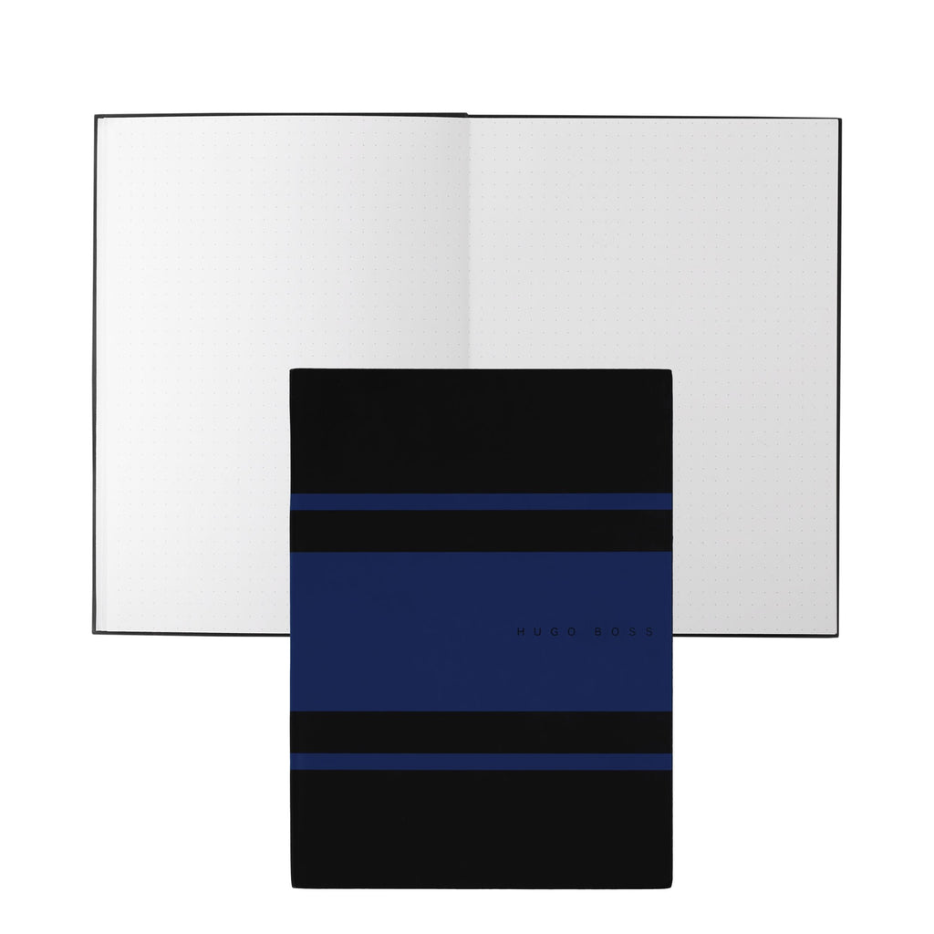  HUGO BOSS A5 Blue designer notebook in FAUX leather Gear Matrix
