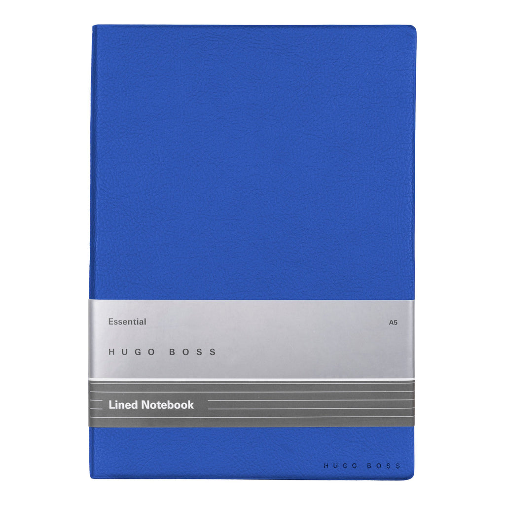  HUGO BOSS Blue Textured A5 Notebook Essential Storyline | Blue Lined 