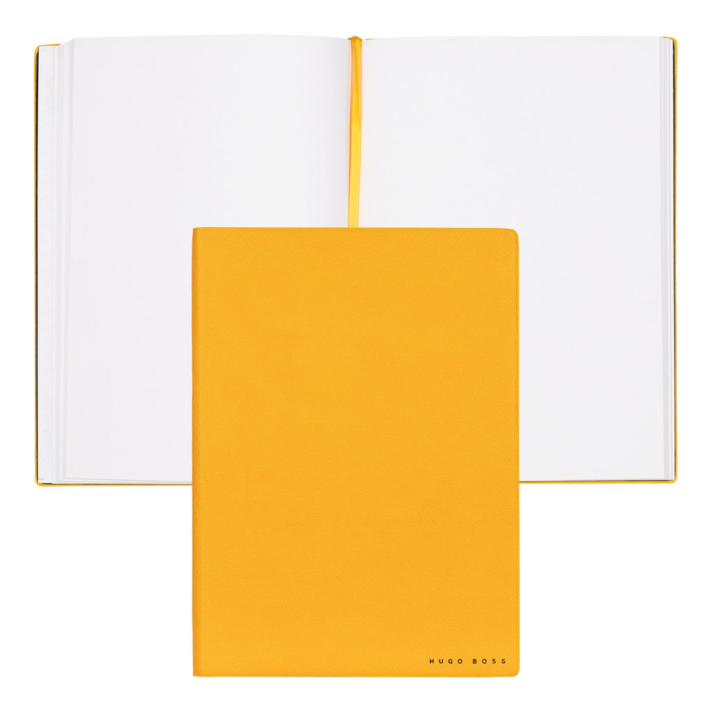  Gift for her HUGO BOSS Faux Leather A5 Notebook Storyline Yellow Plain