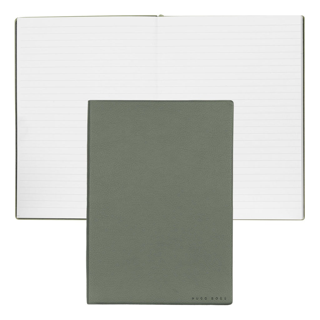  HUGO BOSS Khaki Faux Leather A5 Notebook Essential Storyline Lined 
