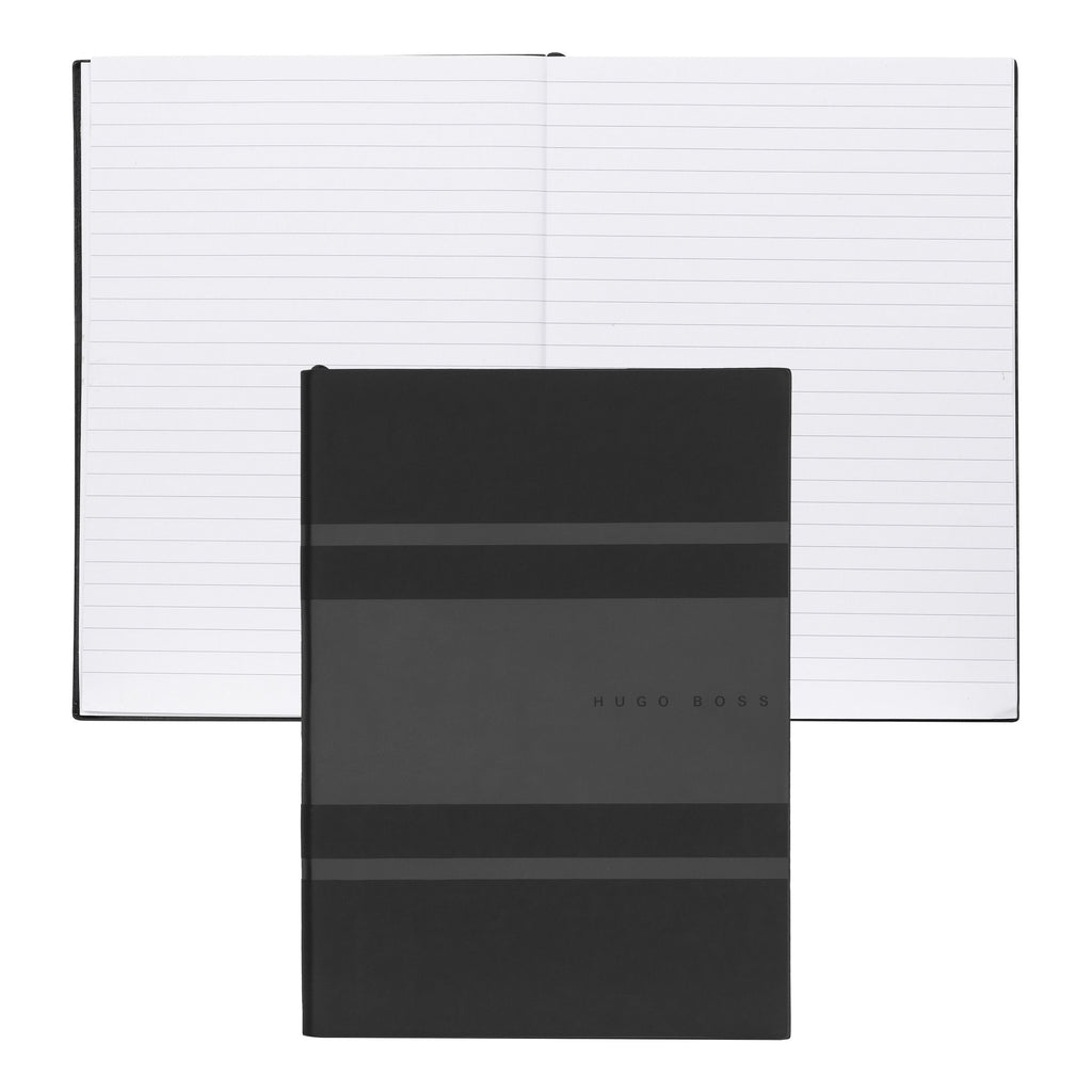  Gift for him HUGO BOSS A5 notebook essential Gear Matrix black lined 