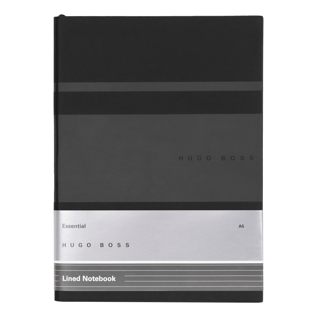  Gift for him HUGO BOSS A5 notebook essential Gear Matrix black lined 