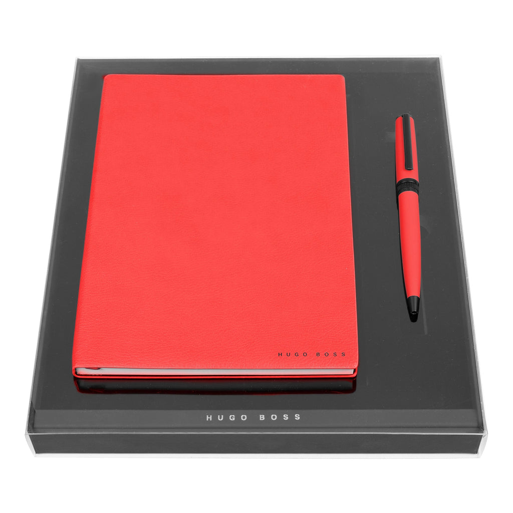  New year gift set Hugo Boss Trendy Red Ballpoint pen & A5 Note pad 