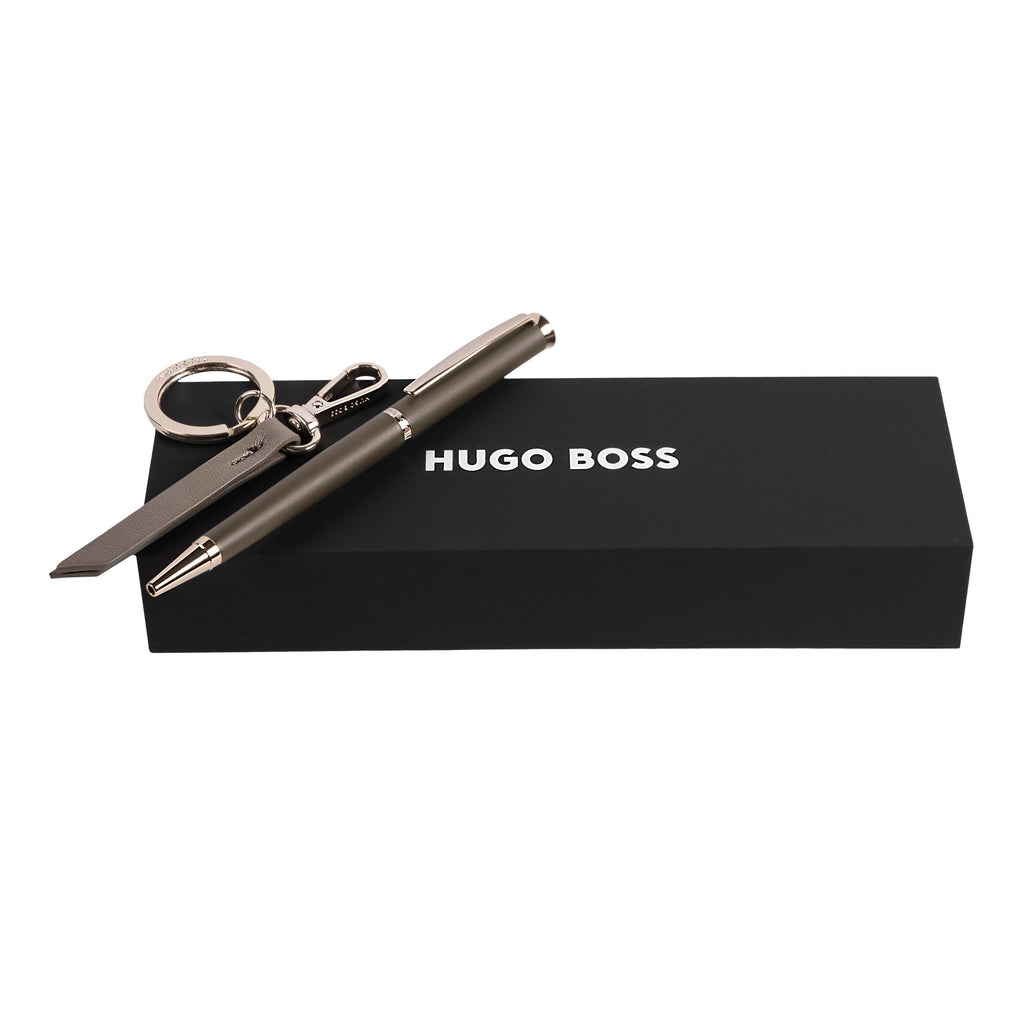  Ladies' gift sets HUGO BOSS Fashion Taupe Ballpoint pen & Key ring 