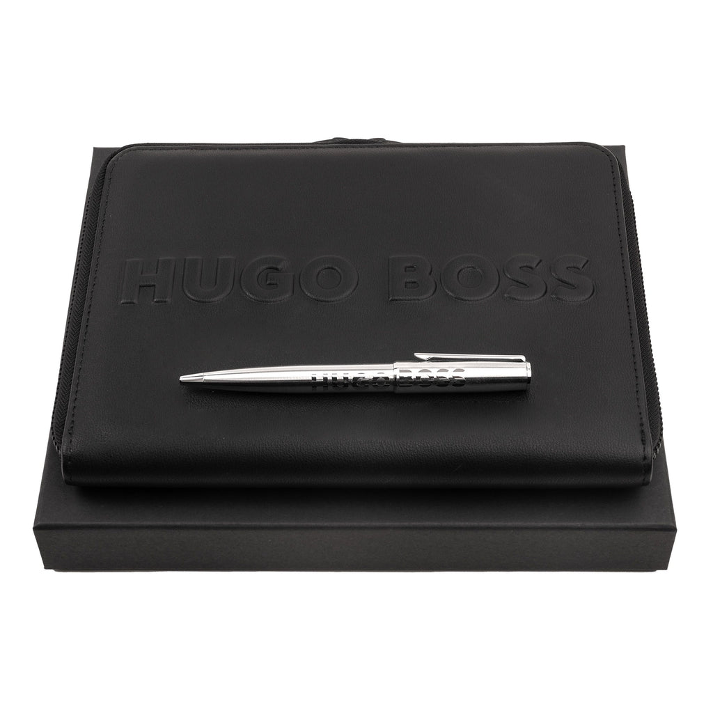  HUGO BOSS business Gift Set Label ballpoint pen & A5 conference folder 