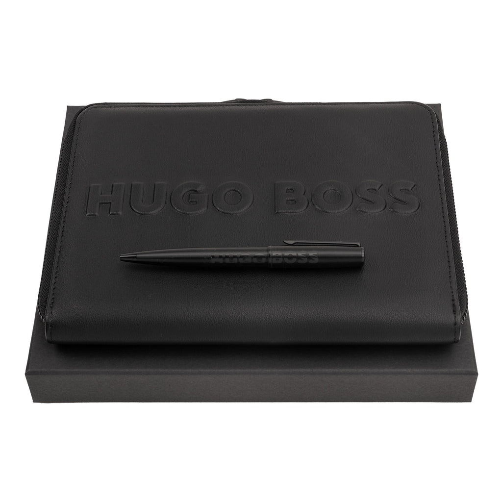  HUGO BOSS Set Label Black | ballpoint pen and conference folder A5