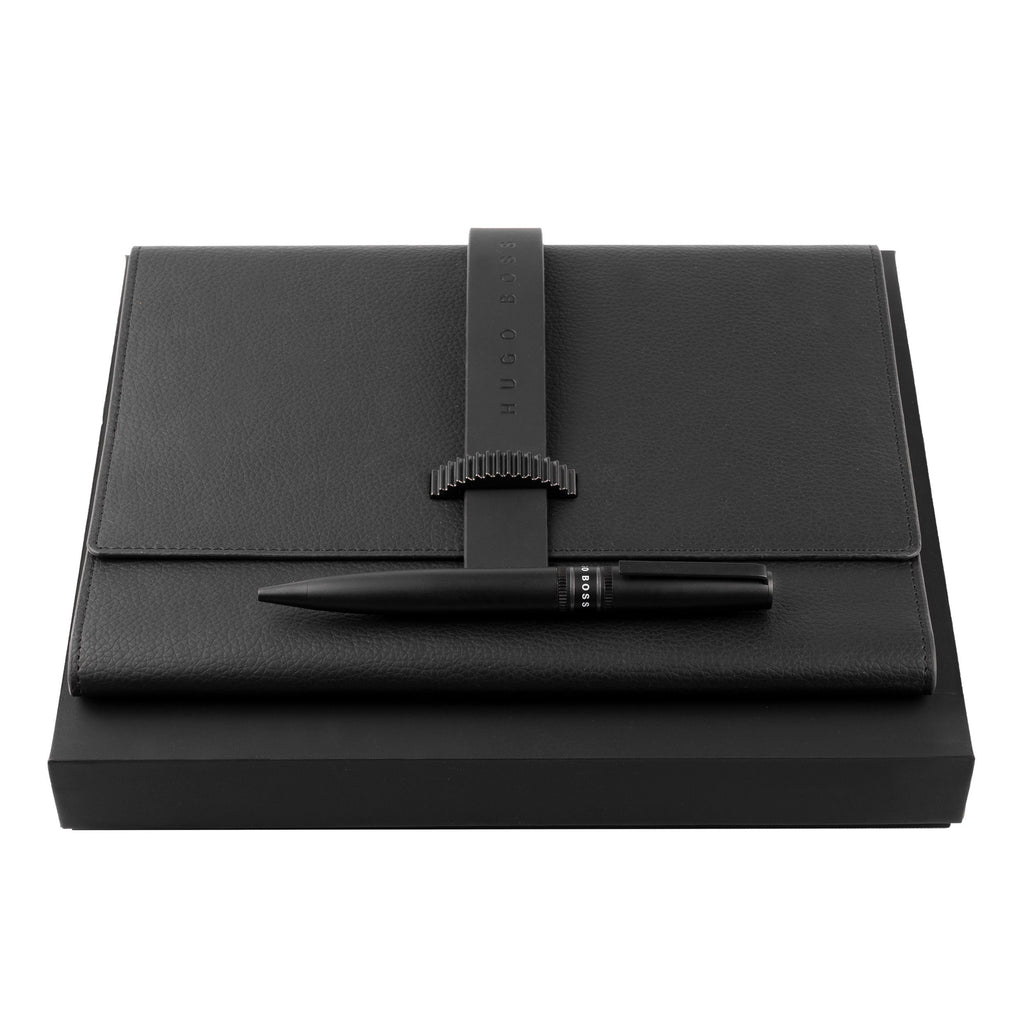  Gift set ideas Illusion Gear HUGO BOSS black ballpoint pen & A5 Folder