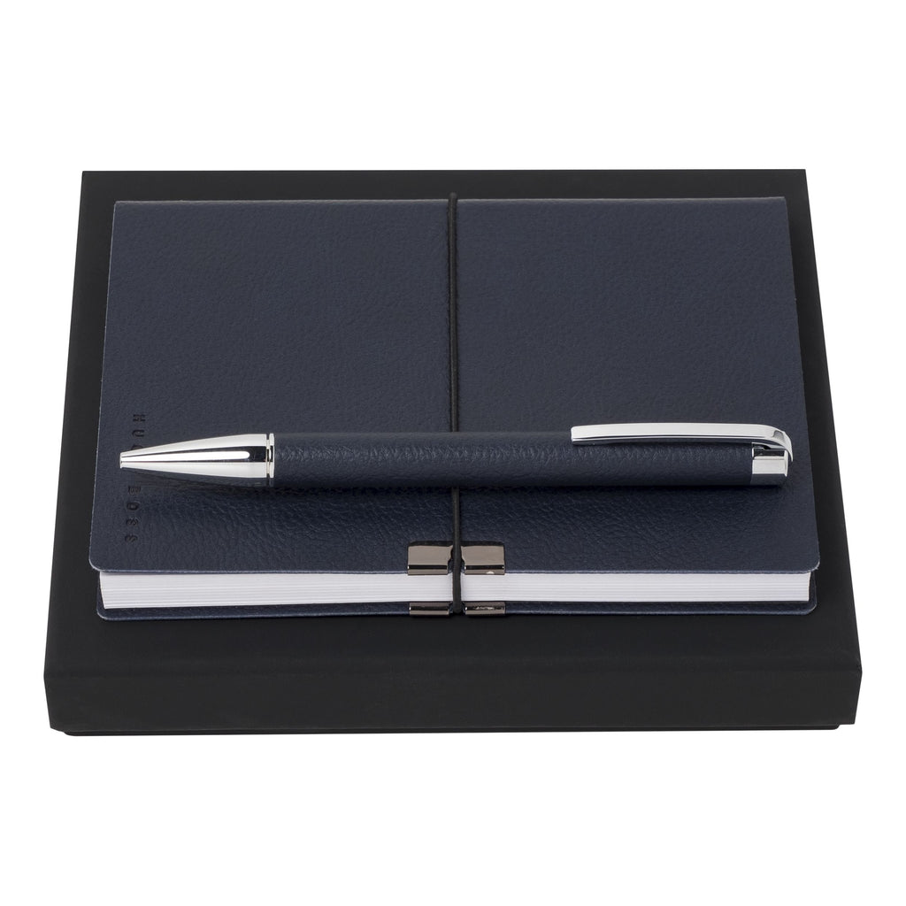  Men's set HUGO BOSS Dark Blue Ballpoint pen & A6 Notepad Storyline 