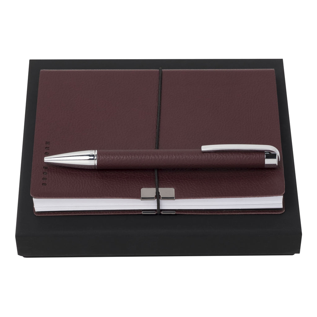  Executive sets HUGO BOSS burgundy Ballpoint pen & A6 Notepad Storyline