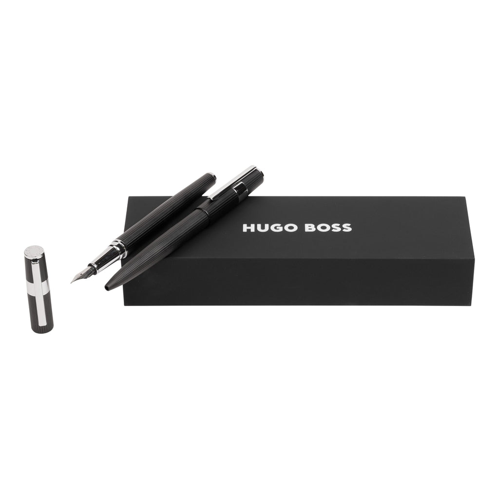  Pen Sets HUGO BOSS Black Ballpoint pen & Fountain pen Gear Pinstripe
