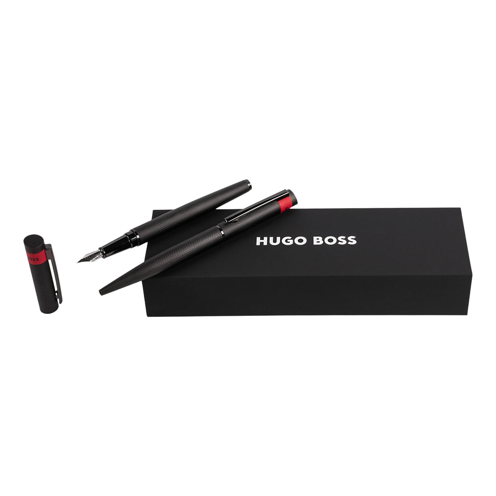  Fine pen set HUGO BOSS Diamond Black Ballpoint pen & Fountain pen LOOP