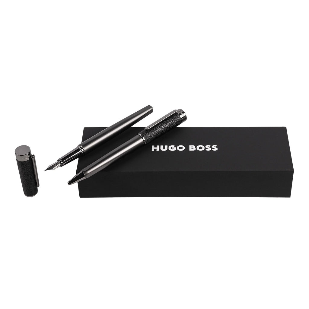  Luxury pen set Hugo Boss Black Ballpoint pen & Fountain pen CORIUM