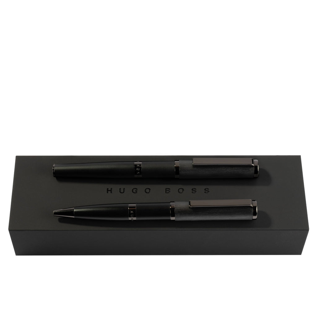  Fine pen set HUGO BOSS ballpoint pen & rollerball pen Formation Glare