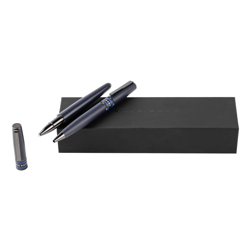 Nice pen sets Hugo Boss blue ballpoint & rollerball pen Illusion Gear