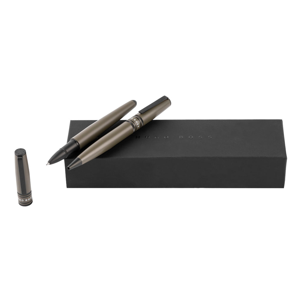  Pen sets HUGO BOSS Khaki Ballpoint pen & Rollerball pen Illusion Gear