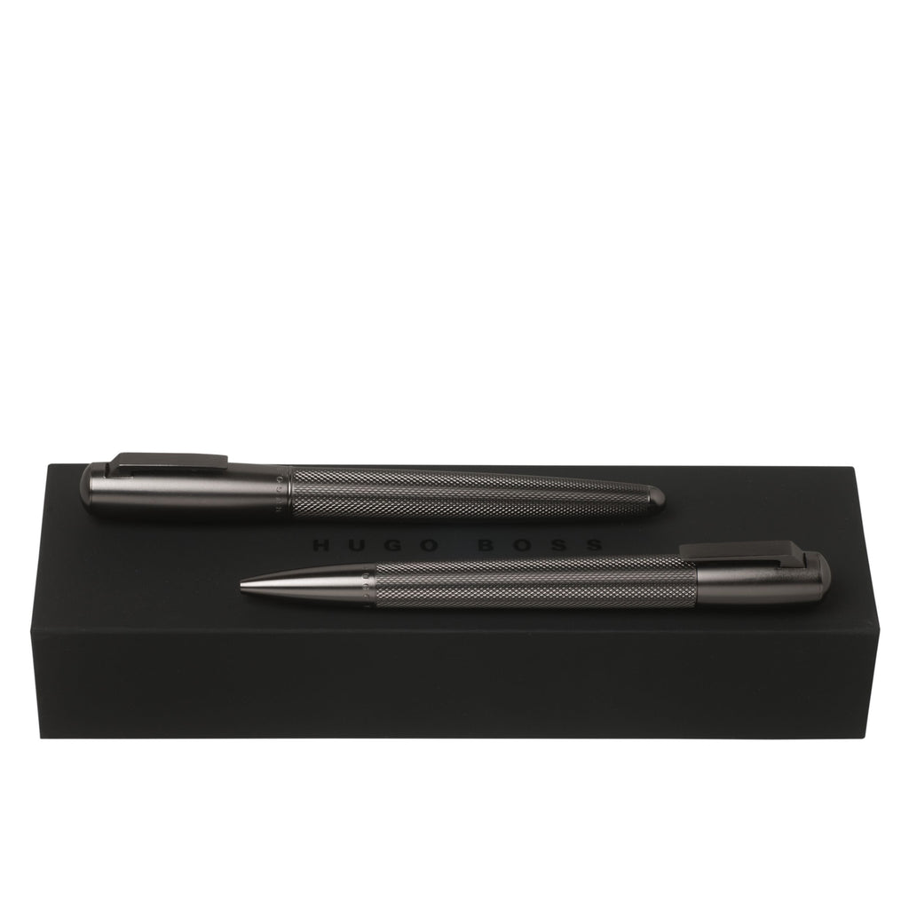  Pen sets HUGO BOSS Matte Dark Chrome Ballpoint & Rollerball pen PURE