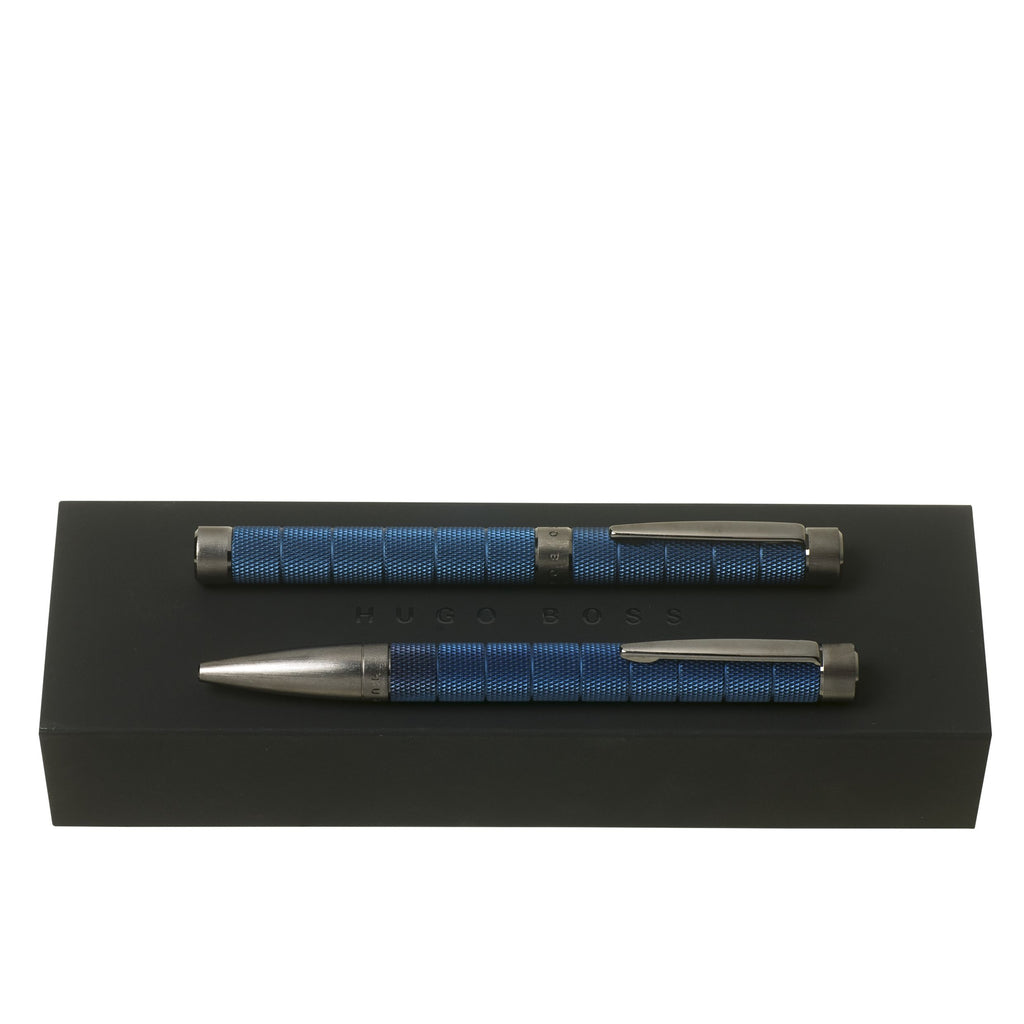  Pen set for him HUGO BOSS Blue Ballpoint pen & Rolerball pen Pillar