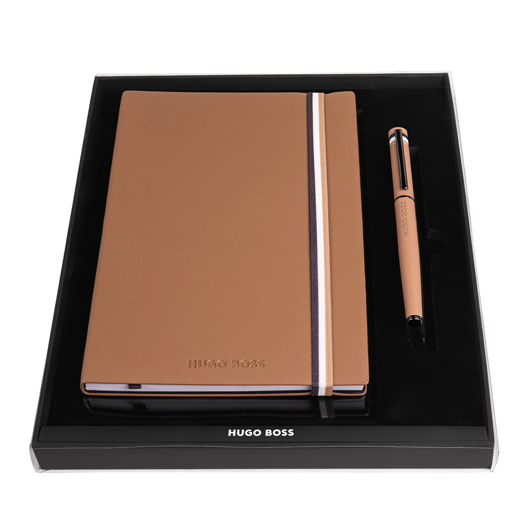  Corporate gift set HUGO BOSS Camel Rollerball pen & A5 note pad Iconic
