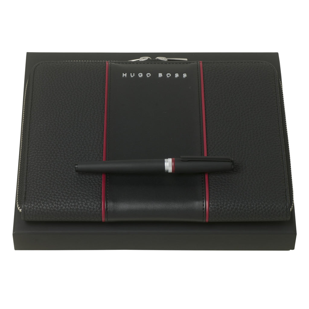 HUGO BOSS HPMR802A-Set Gear Black (rollerball pen & conference folder A5)