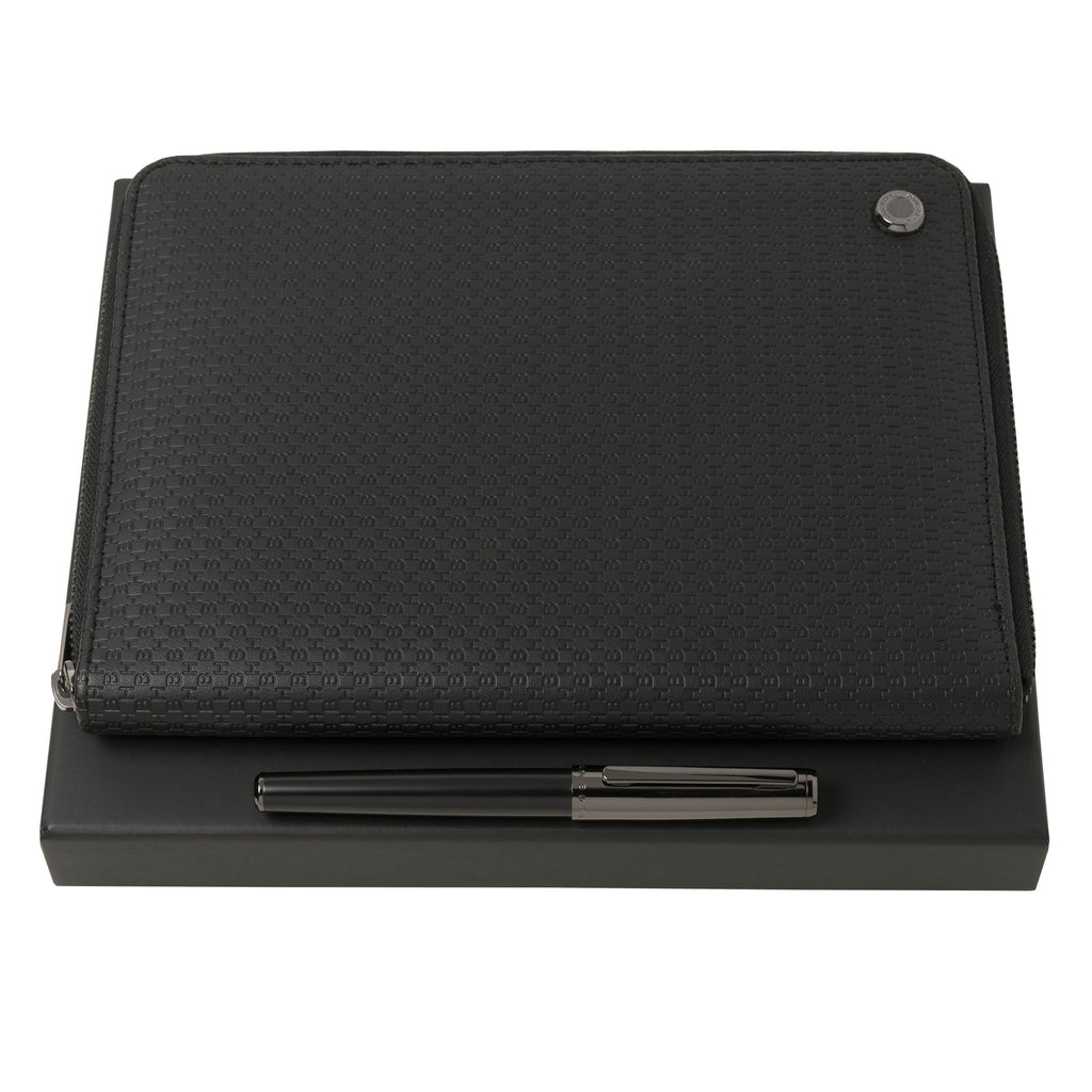  Corporate gift set HUGO BOSS rollerball pen, folder A5 & power bank