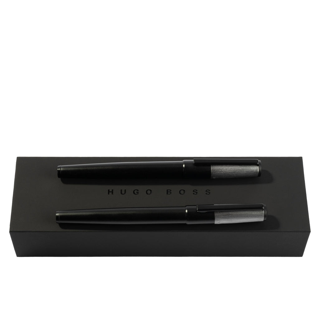  Pen sets HUGO BOSS Black/Chrome Rollerball & Fountain pen Gear Minimal