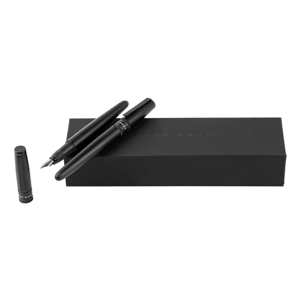  Fine pen set HUGO BOSS Black Rollerball & fountain pen Illusion Gear 