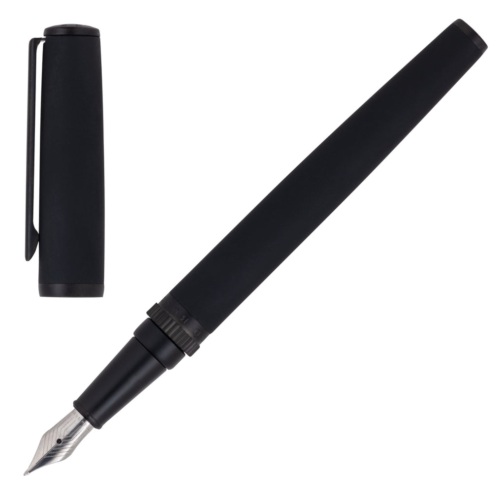  Luxury writing instruments Hugo Boss black Fountain Pen Gear Matrix 