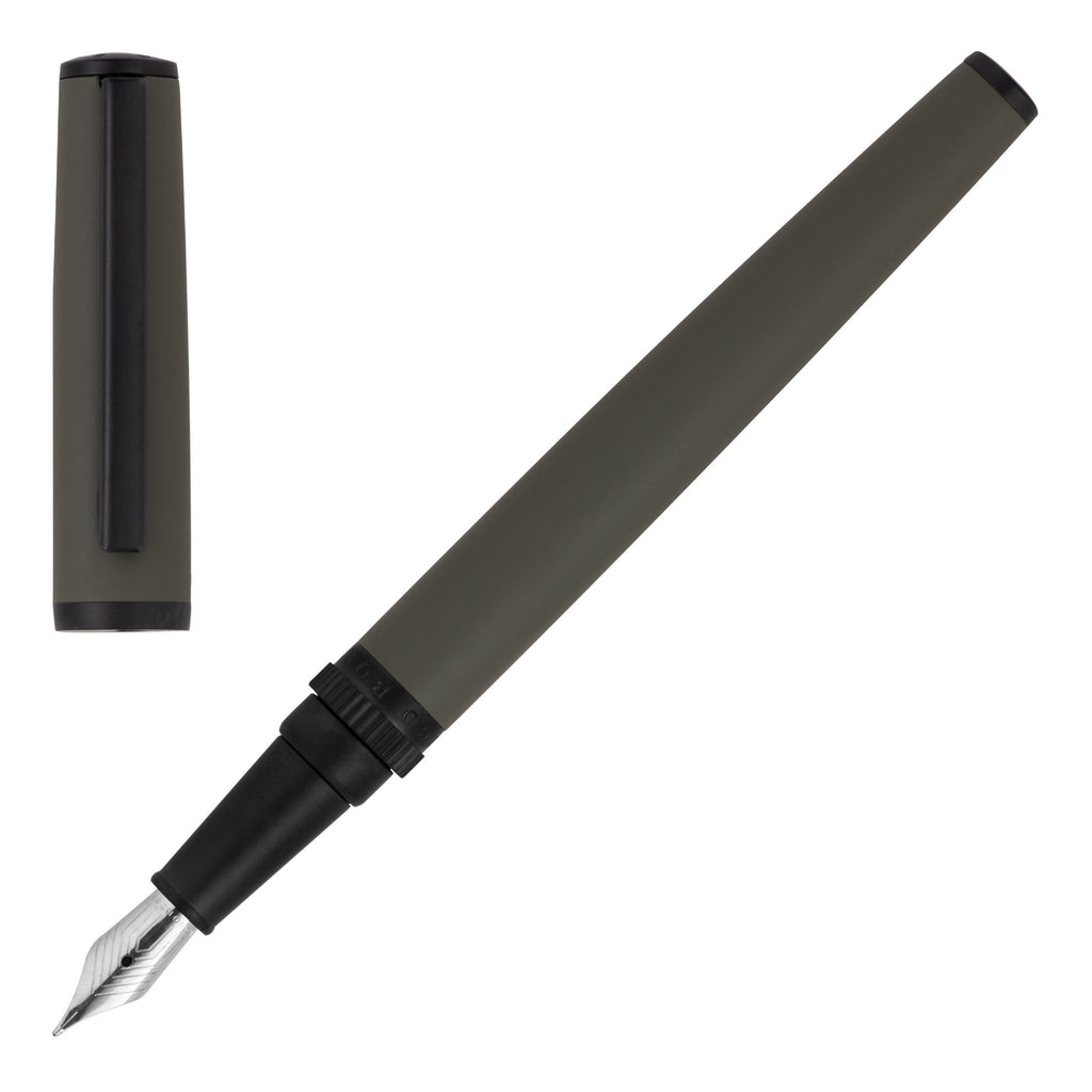  Men's fine writing pens Hugo Boss Khaki Fountain Pen Gear Matrix 
