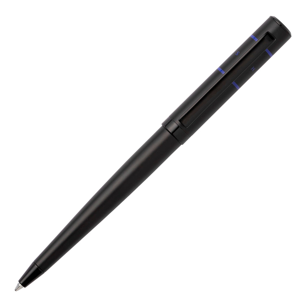   HUGO BOSS ballpoint pen Ribbon Matrix with blue colored lines on cap