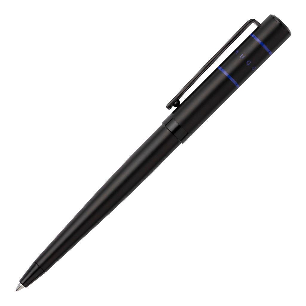  HUGO BOSS ballpoint pen Ribbon Matrix with blue colored lines on cap