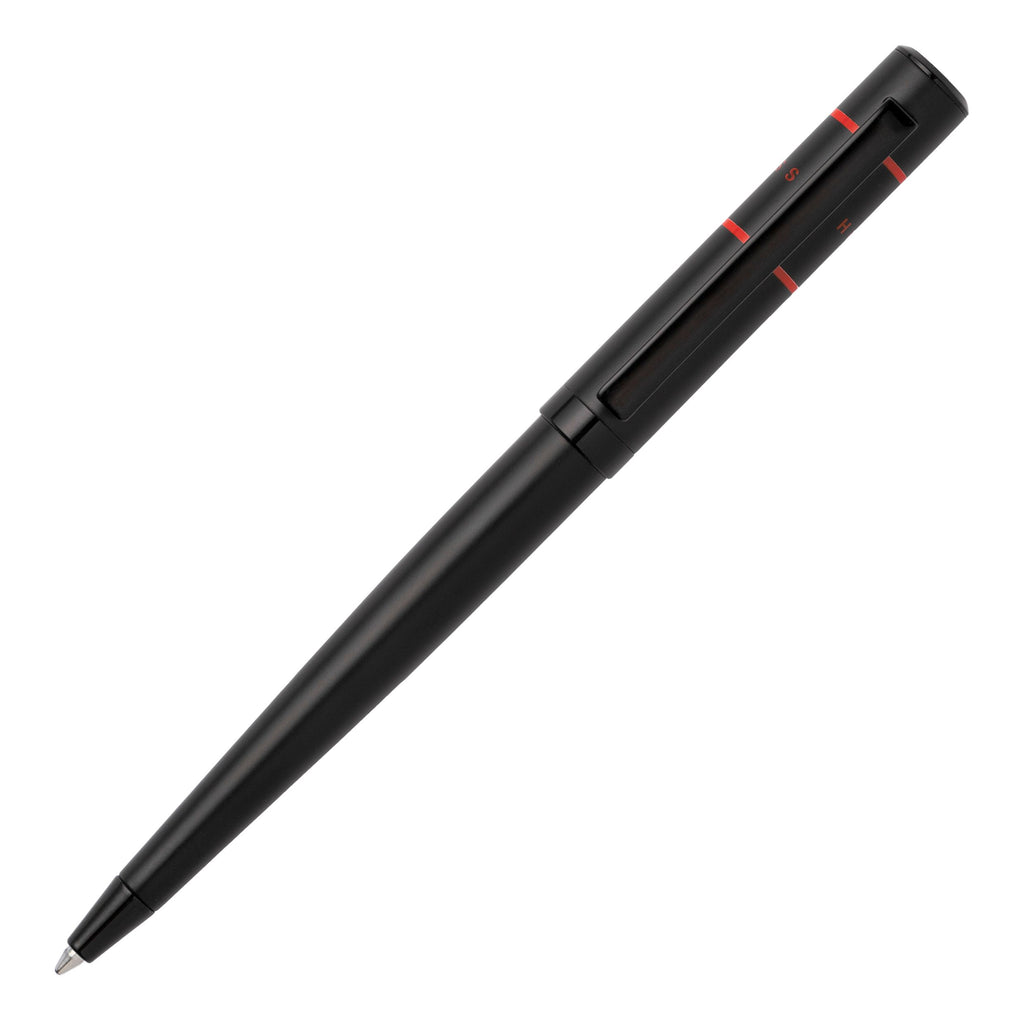  HUGO BOSS ballpoint pen Ribbon Matrix with red logo & lines on cap