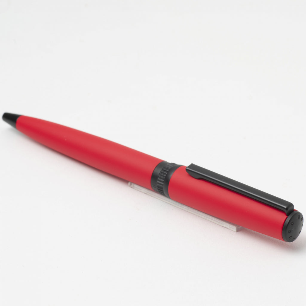  HUGO BOSS Red Ballpoint pen Gear Matrix with matte black midring