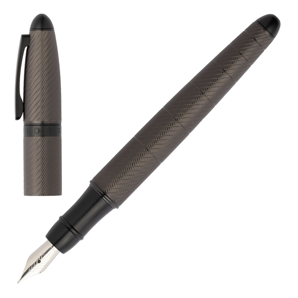  Luxury corporate gifts for HUGO BOSS Fountain pen in gun color Oval 