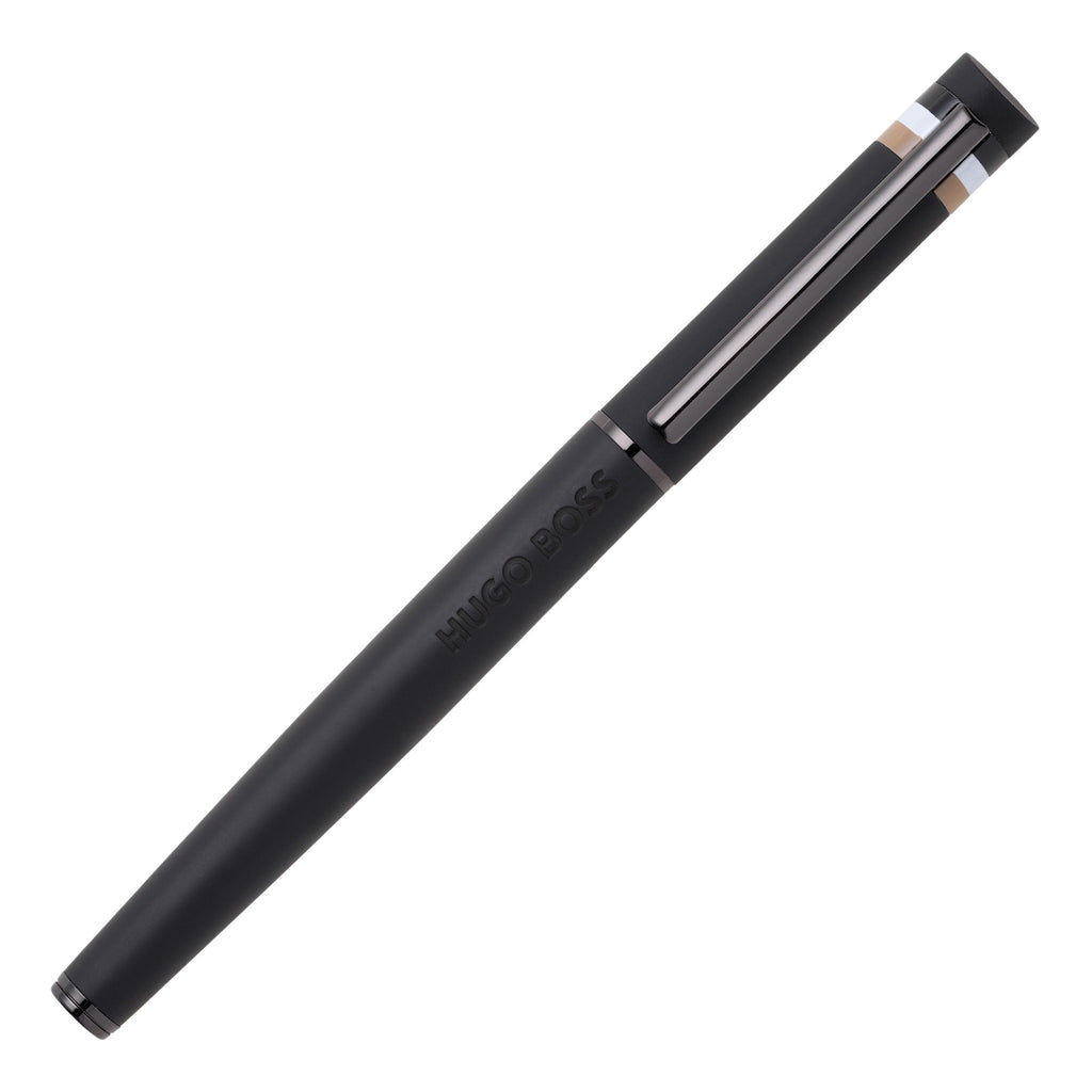 HUGO BOSS Black rubberized Rollerball pen Loop Iconic 