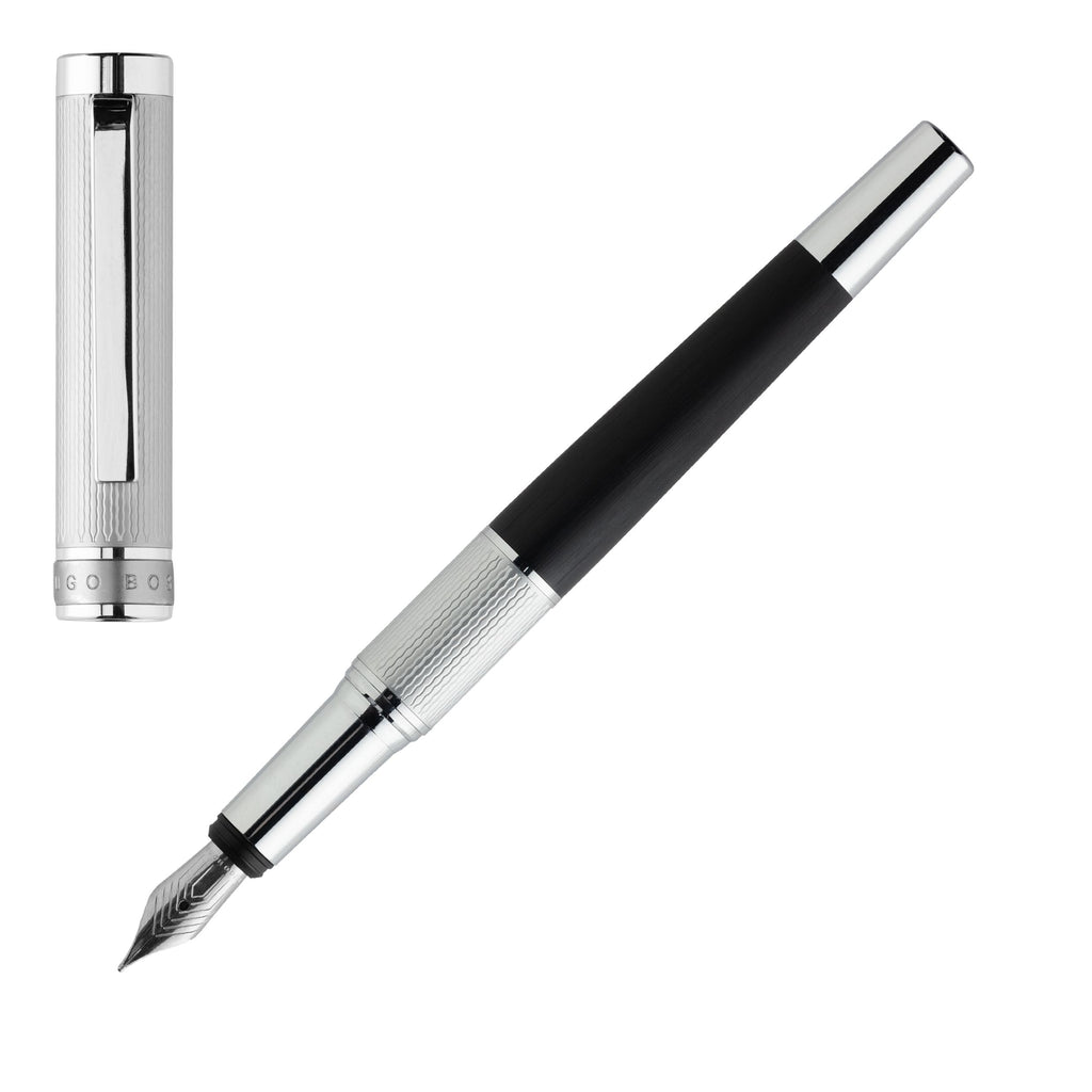  Buy HUGO BOSS Fountain pen DUAL in chrome/ black color from HK & China