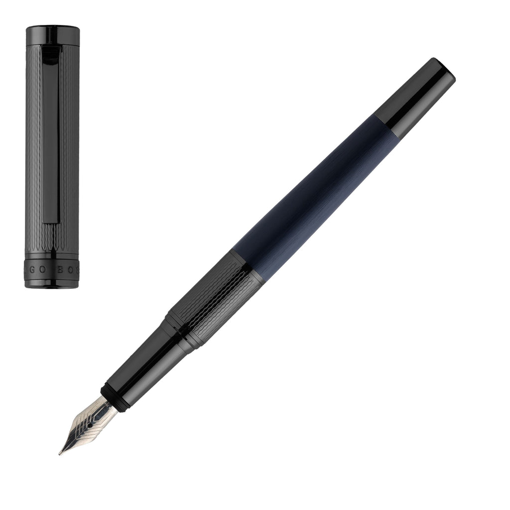  Luxury pen for men HUGO BOSS Fountain pen Dual in Gun/ Navy color