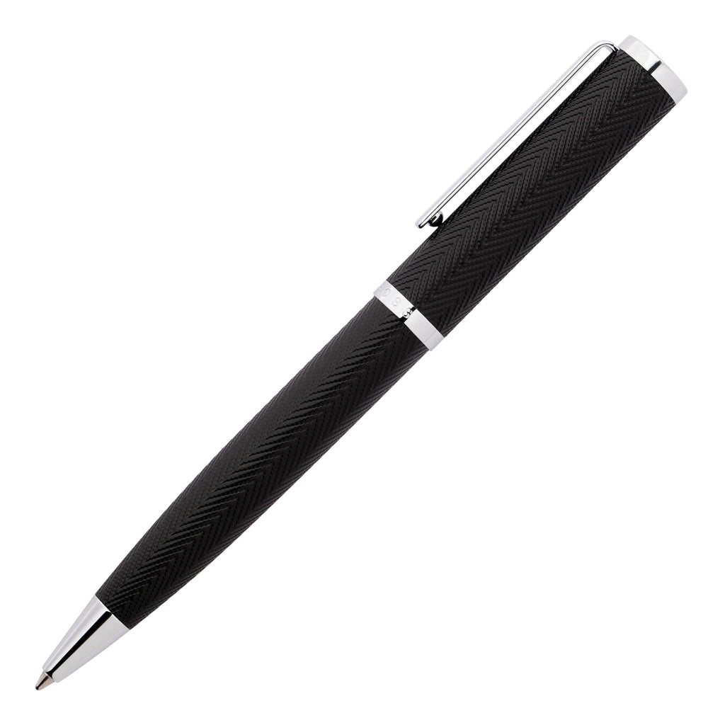  Luxury pens for HUGO BOSS Ballpoint pen Formation herringbone in chrome