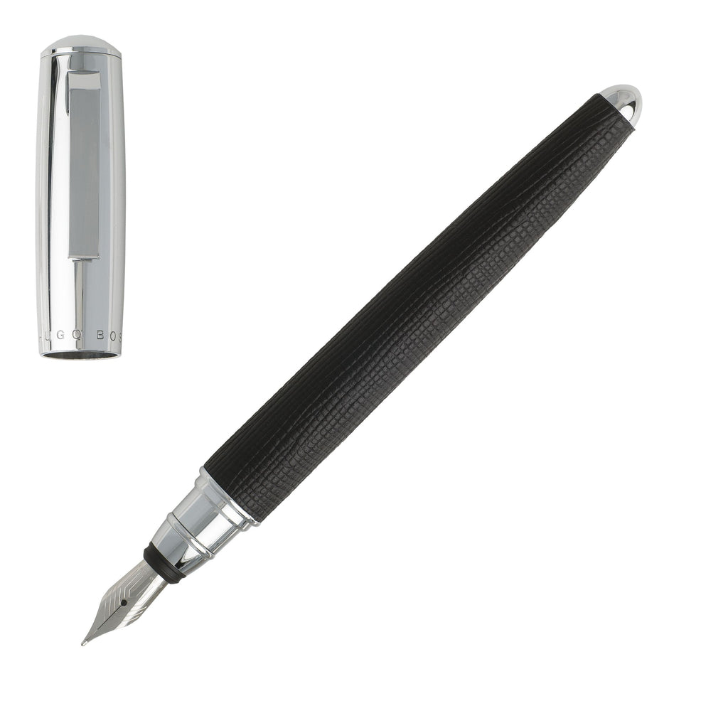 Gift for him HUGO BOSS Black Leather Fountain pen Pure Tradition
