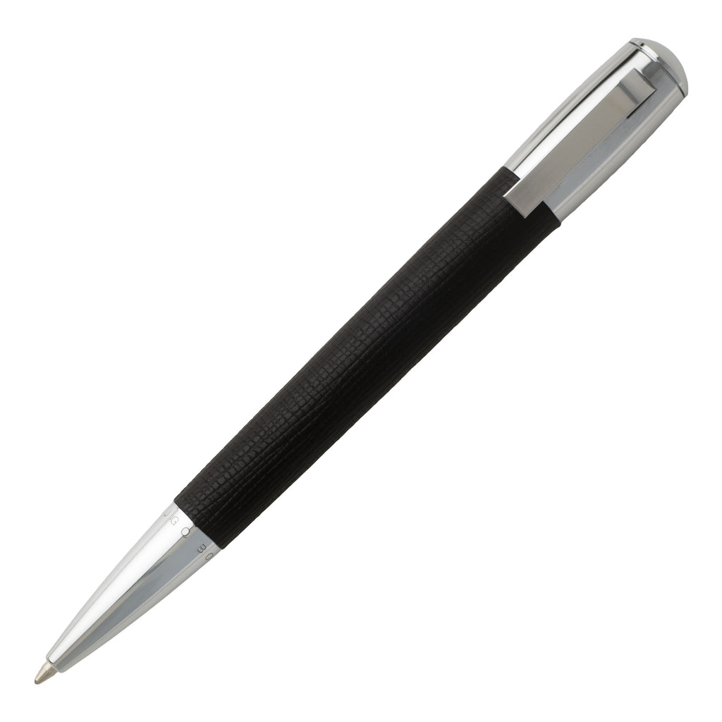 HUGO BOSS Men's Black Leather Ballpoint pen Pure Tradition