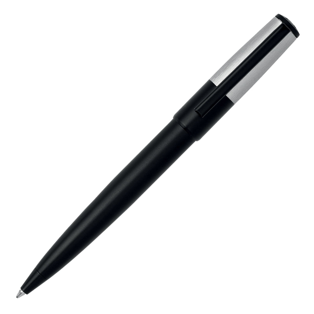 HUGO BOSS Ballpoint pen Gear Minimal Black in Brushed Chrome