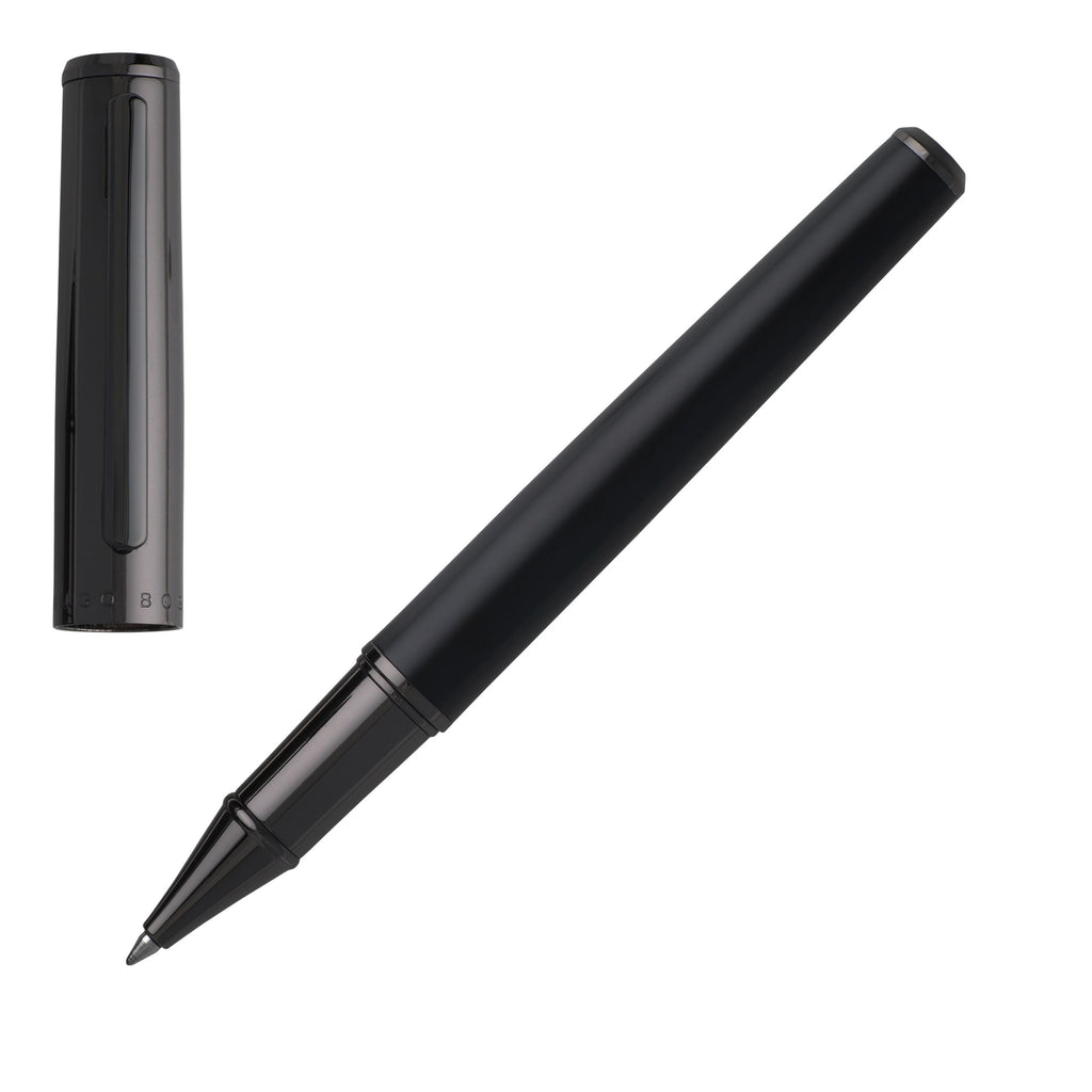  HUGO BOSS Rollerball pen Minimal Dark Chrome in black matt finish