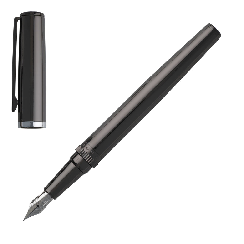  Pens in Hong Kong HUGO BOSS dark chrome fountain pen Gear Metal 
