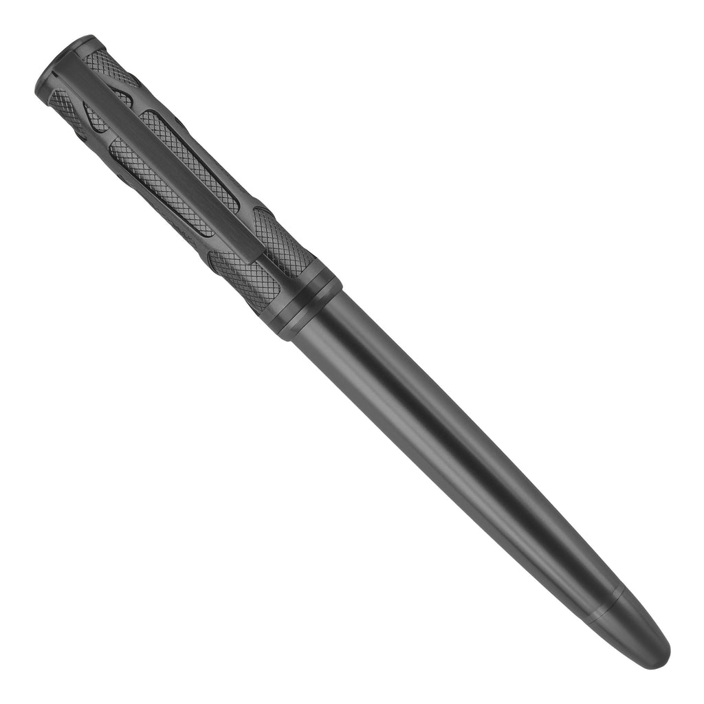 HUGO BOSS Rollerball pen CRAFT in gun color with external grid on Cap