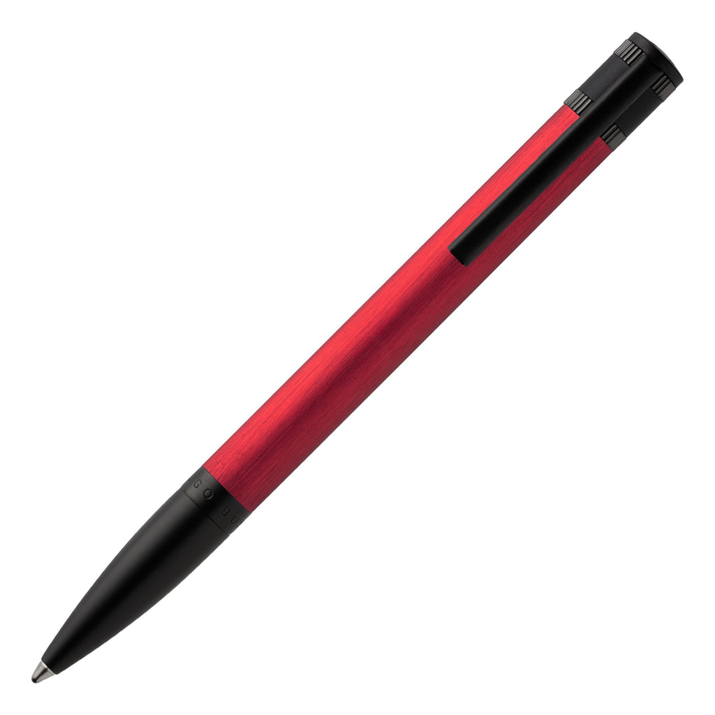  Men's Hugo Boss Brushed Red Ballpoint pen EXPLORE in aluminum finished