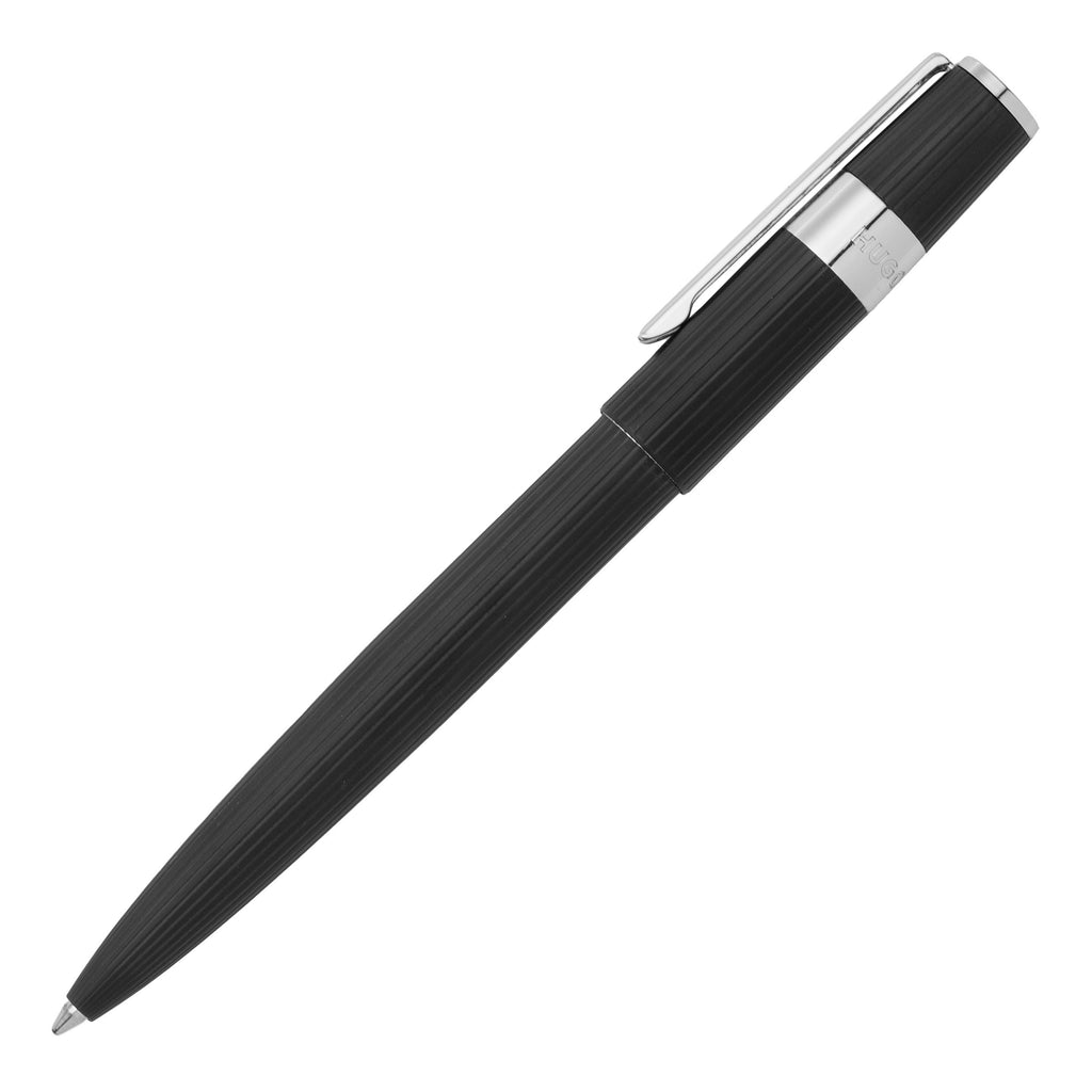   Black pinstripe pattern pen Hugo Boss chrome Ballpoint pen Gear 