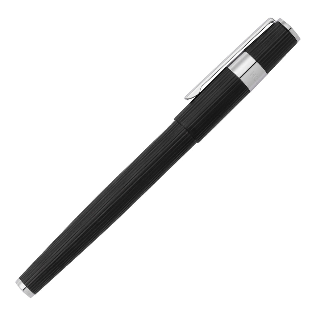   Elegant pens HUGO BOSS Black/Chrome Rollerball pen Gear Pinstripe 