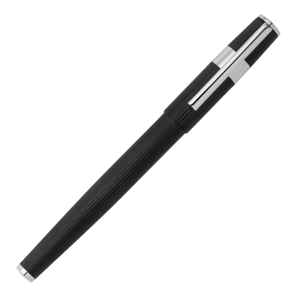   Elegant pens HUGO BOSS Black/Chrome Rollerball pen Gear Pinstripe 