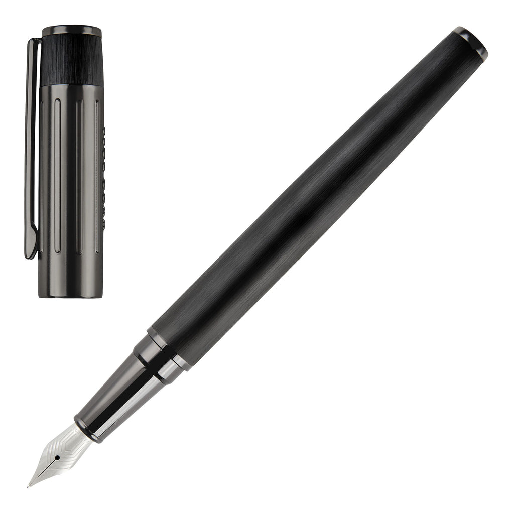 Black Fountain pen Gear Ribs from HUGO BOSS fashion accessory